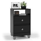 Mesa De Cabeceira Para Quarto Donna 2 Gavetas - Preto - Rpm M