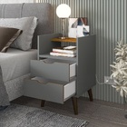 Mesa De Cabeceira Para Quarto Duas Gavetas E Uma Prateleira D