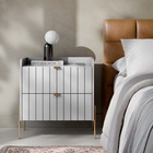 Mesa De Cabeceira Para Quarto Moriah 60cm Mdf Branco Com Dour