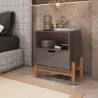 Mesa De Cabeceira Paris Cinza Perola