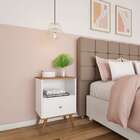 Mesa De Cabeceira Penelope 1 Gv Nogal E Branca