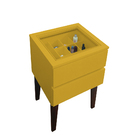 Mesa de Cabeceira Penteadeira Mesa Lateral de Apoio - Amarelo