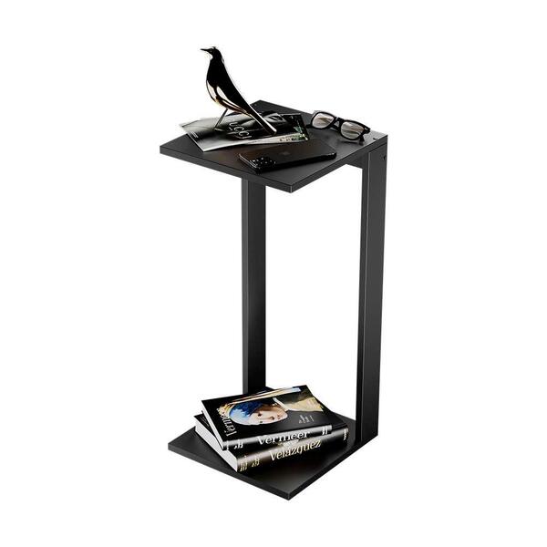 Mesa De Cabeceira Pequena 30x30x65cm Preta Quarto Sala