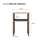 Mesa De Cabeceira Pequena 35x50cm Nogal Quarto Sala Crater