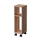 Mesa De Cabeceira Pequena Com Rodinhas 20x20x60cm Freijó Quar