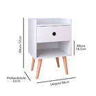 Mesa De Cabeceira Pequena Mesinha Quarto C/ Gaveta e Nicho De