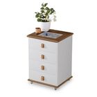 Mesa De Cabeceira Pequeno Móvel De Quarto C/ Gavetas Rossi
