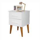 Mesa De Cabeceira Perola 2 Gaveta Branco Romar Móveis Quarto