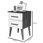 Mesa De Cabeceira Perola 2 Gaveta Branco Romar Móveis Quarto