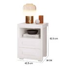 Mesa De Cabeceira Pés Madeira 2 Gavetas Tóquio 100% Mdf Branco