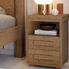 Mesa De Cabeceira Pés Madeira 2 Gavetas Tóquio 100% Mdf Casta