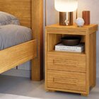 Mesa De Cabeceira Pés Madeira 2 Gavetas Tóquio 100% Mdf Cinam
