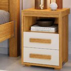 Mesa De Cabeceira Pés Madeira 2 Gavetas Tóquio 100% Mdf Cinam