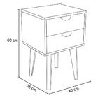 Mesa De Cabeceira Pés Palito 2 Gavetas Smile F06 Nature