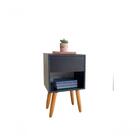Mesa De Cabeceira Pés Palito C/gavetas Retrô 100% Mdf- Preto
