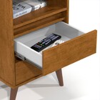 Mesa De Cabeceira Pés Retrô 2 Gavetas 43cm Roma Freijó - Ej M