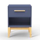 Mesa de Cabeceira Pine com Gaveta Azul Petróleo - Veromobili
