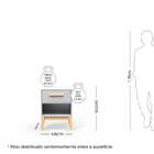 Mesa de Cabeceira Pine com Gaveta Rosa Claro - Veromobili