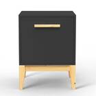 Mesa de Cabeceira Pine com Porta Preto - Veromobili