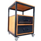 Mesa de Cabeceira - Pintura Eletrostática em Preto e Madeira