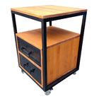 Mesa de Cabeceira - Pintura Eletrostática em Preto e Madeira