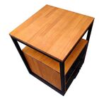 Mesa de Cabeceira - Pintura Eletrostática em Preto e Madeira