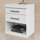 Mesa De Cabeceira Plus 2 Gavetas - Pr Móveis