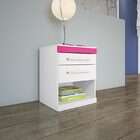 Mesa de Cabeceira Plus - Havana - Branco / Fucsia