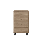 Mesa De Cabeceira Presence 4 Gavetas Bnn Decor - Nogal