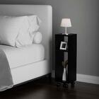Mesa De Cabeceira Preta Cama Solteiro Quarto Sala 20cm Com Ro