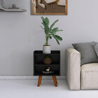 Mesa De Cabeceira Preta Pés Palito