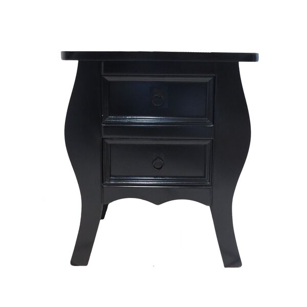 Mesa De Cabeceira Preto 2 Gavetas Mã³veis Zn