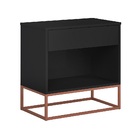 Mesa De Cabeceira Preto Base De Ferro Cobre