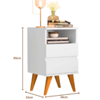 Mesa de Cabeceira Quarto Apoio Lateral Cama Box Casal Estilo