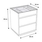 Mesa De Cabeceira Quarto Belize 3 Gavetas E Tampo De Vidro