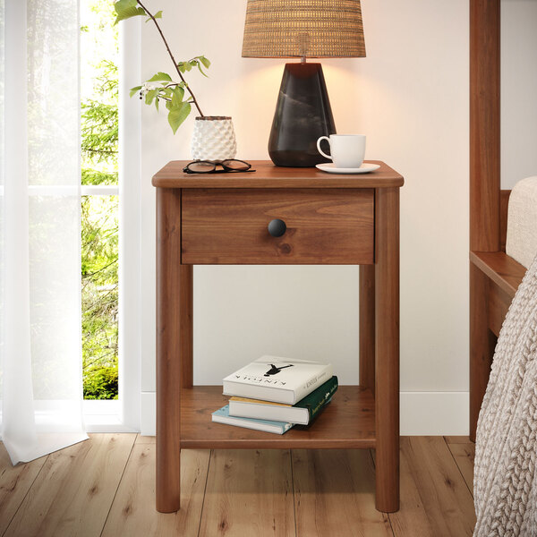 Mesa De Cabeceira Quarto Madeira 1 Gaveta Moderna Apoana Cast