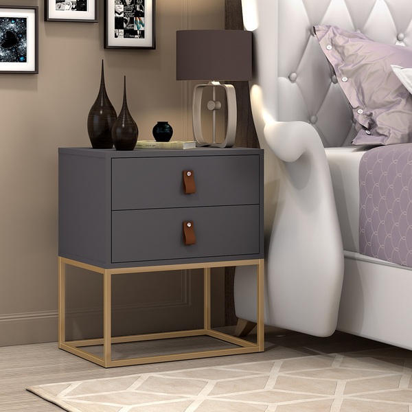 Mesa De Cabeceira Quarto Unic Pés De Ferro Dourado