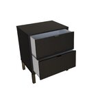 Mesa De Cabeceira Queens 2 Gavetas Preto