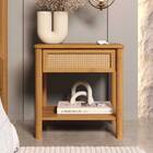 Mesa De Cabeceira Rattan 1 Gaveta 1 Nicho Madeira Freijó Cefi