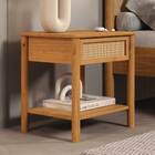 Mesa De Cabeceira Rattan 1 Gaveta 1 Nicho Madeira Freijó Cefi