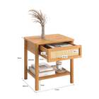 Mesa De Cabeceira Rattan 1 Gaveta 1 Nicho Madeira Freijó Cefi