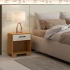 Mesa de Cabeceira Reto 1 Gaveta  Mdf W343 Jw Freijo / Branco