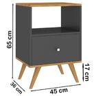 Mesa De Cabeceira Retro 01 Gaveta Fell