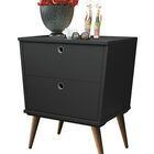 Mesa De Cabeceira Retrô 02 Gavetas Dream Preto Fosco - Edn Mó