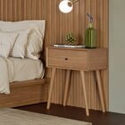 Mesa De Cabeceira Retrô 1 Gaveta 100% Mdf   Freijó/madeirado