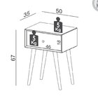 Mesa De Cabeceira Retrô 1 Gaveta 100% Mdf   Freijó/madeirado
