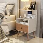 Mesa De Cabeceira Retrô 1 Gaveta Cor: Offwhite Madeirado