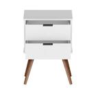 Mesa De Cabeceira Retrô 2 Gavetas Branco 1818 Jb Bechara