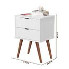 Mesa De Cabeceira Retrô 2 Gavetas Branco 1818 Jb Bechara