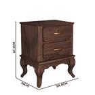 Mesa De Cabeceira Retro 2 Gavetas Imbuia Shop Jm